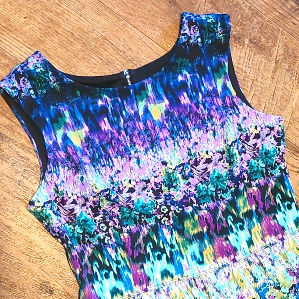 Cynthia Rowley Colorful Summer Dress, Abstract Floral Print